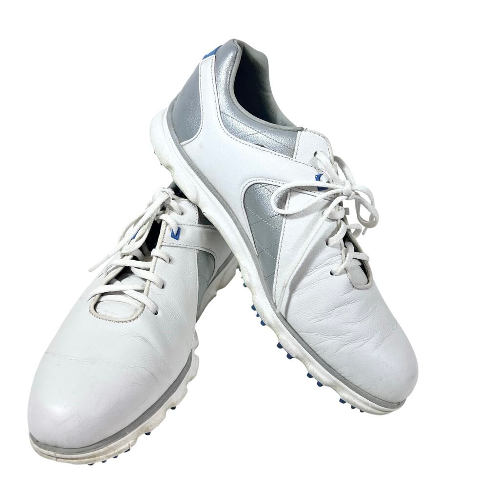 Footjoy Pro SL Golf Spikeless Shoes Men 10 White Gray Leather 53266 Used